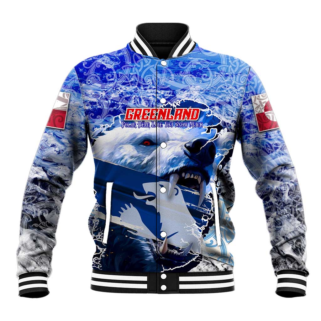 Greenland Baseball Jacket Polar Bear Power You Snow Much