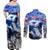Greenland Couples Matching Off Shoulder Maxi Dress and Long Sleeve Button Shirt Polar Bear Power You Snow Much
