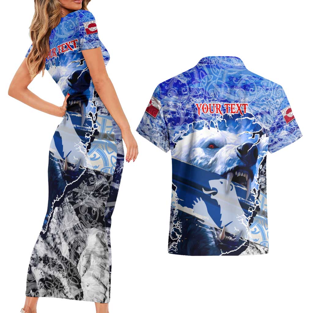 Greenland Couples Matching Short Sleeve Bodycon Dress and Hawaiian Shirt Polar Bear Power You Snow Much
