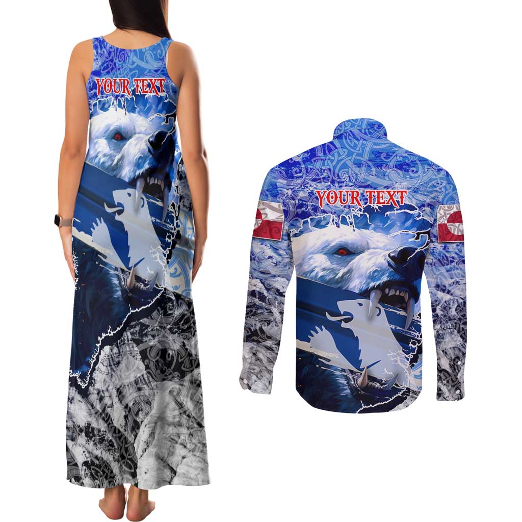 Greenland Couples Matching Tank Maxi Dress and Long Sleeve Button Shirt Polar Bear Power You Snow Much