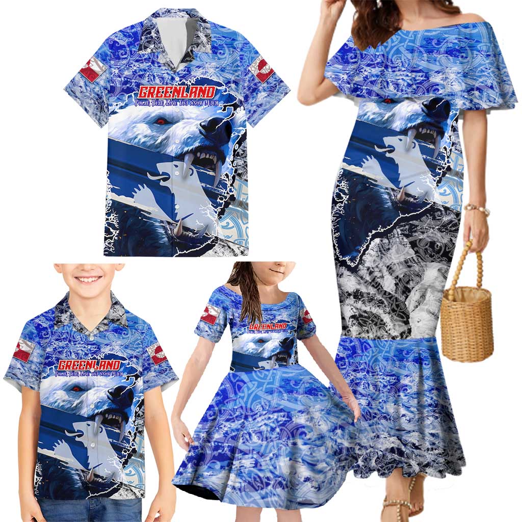 Greenland Family Matching Mermaid Dress and Hawaiian Shirt Polar Bear Power You Snow Much