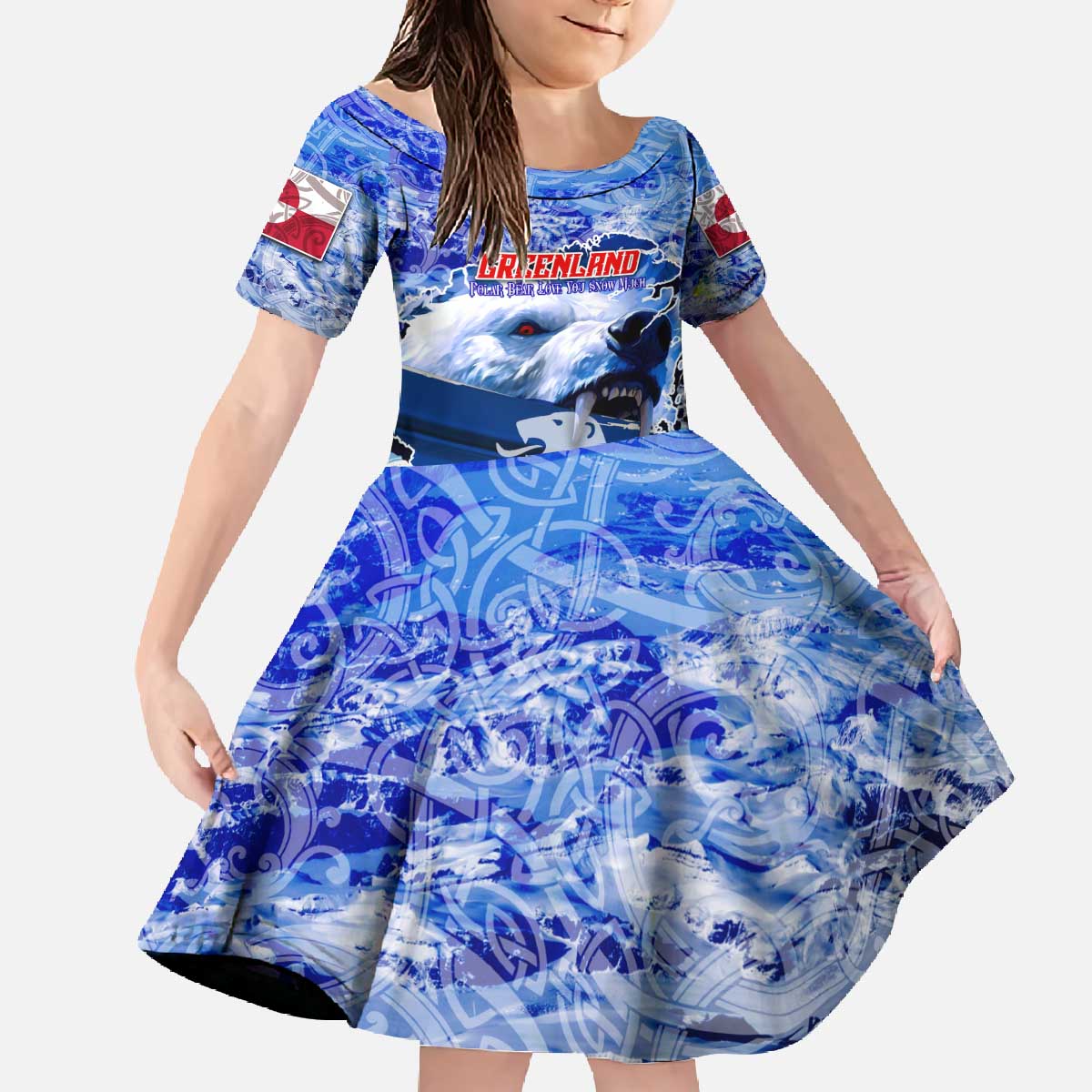 Greenland Family Matching Off The Shoulder Long Sleeve Dress and Hawaiian Shirt Polar Bear Power You Snow Much