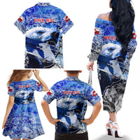 Greenland Family Matching Off The Shoulder Long Sleeve Dress and Hawaiian Shirt Polar Bear Power You Snow Much