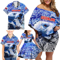 Greenland Family Matching Off Shoulder Short Dress and Hawaiian Shirt Polar Bear Power You Snow Much