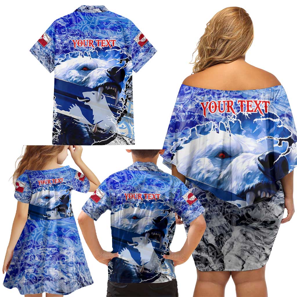 Greenland Family Matching Off Shoulder Short Dress and Hawaiian Shirt Polar Bear Power You Snow Much