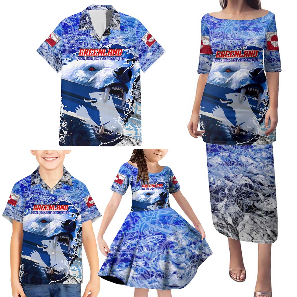 Greenland Family Matching Puletasi and Hawaiian Shirt Polar Bear Power You Snow Much