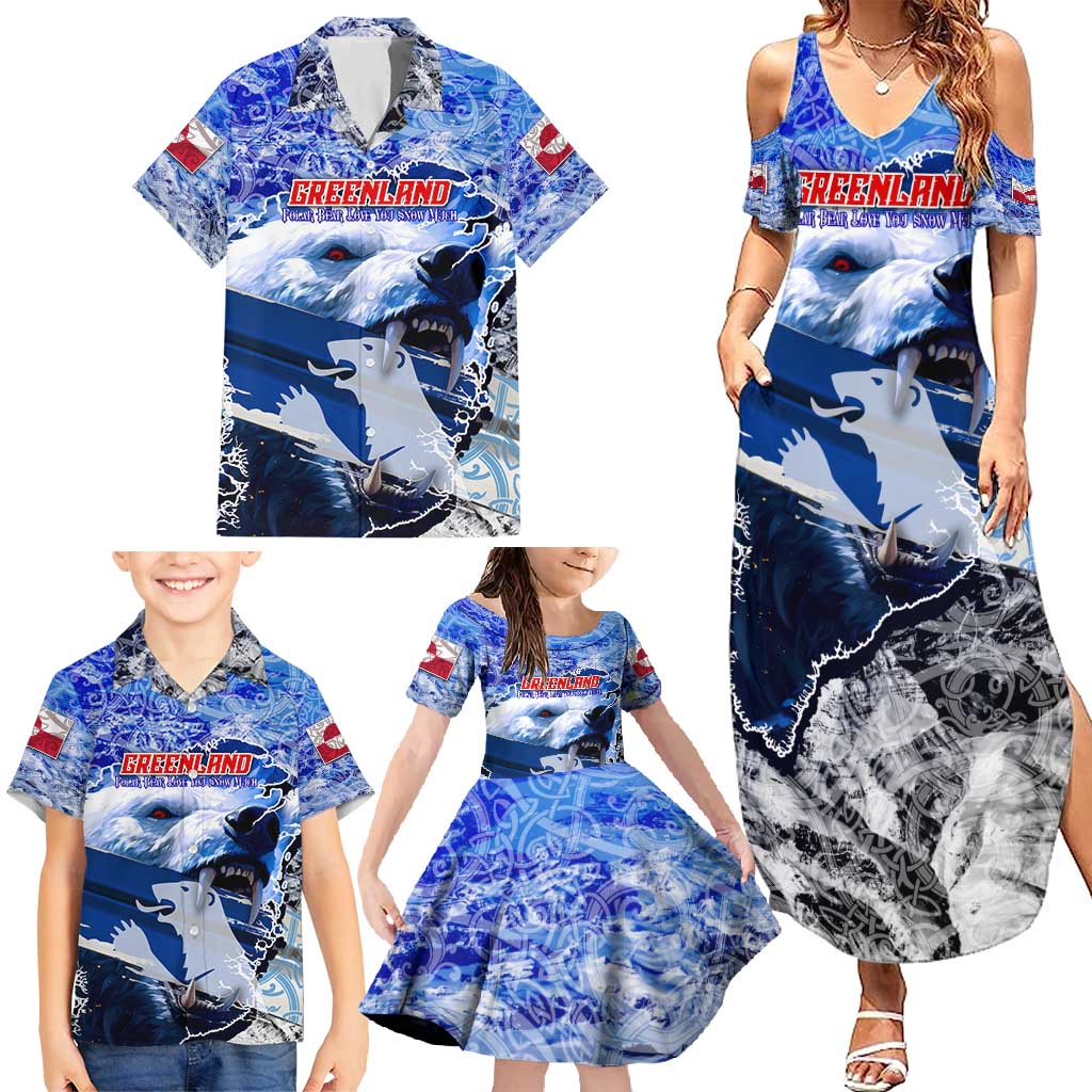 Greenland Family Matching Summer Maxi Dress and Hawaiian Shirt Polar Bear Power You Snow Much