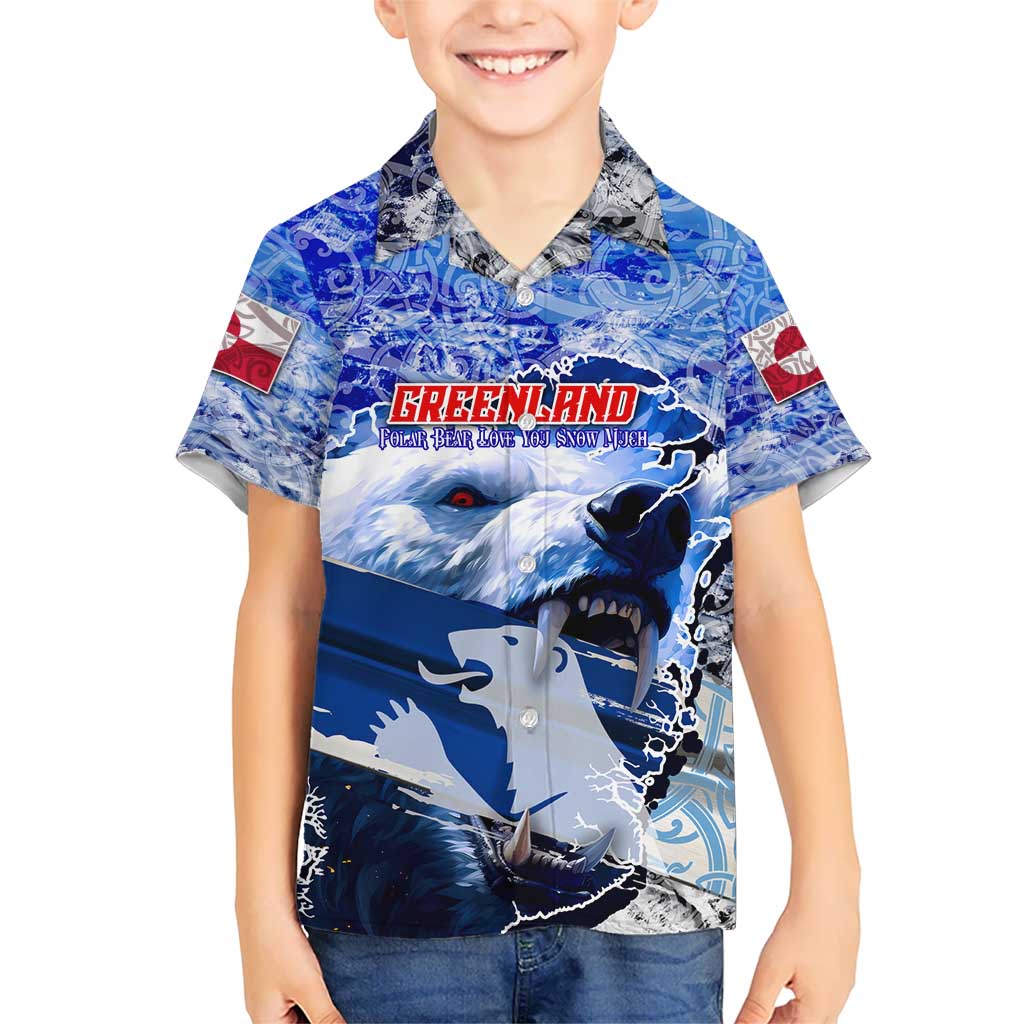 Greenland Kid Hawaiian Shirt Polar Bear Power You Snow Much