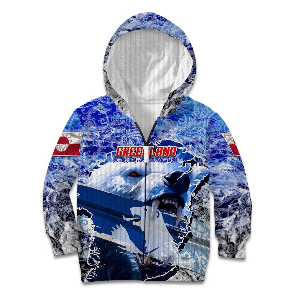 Greenland Kid Hoodie Polar Bear Power You Snow Much