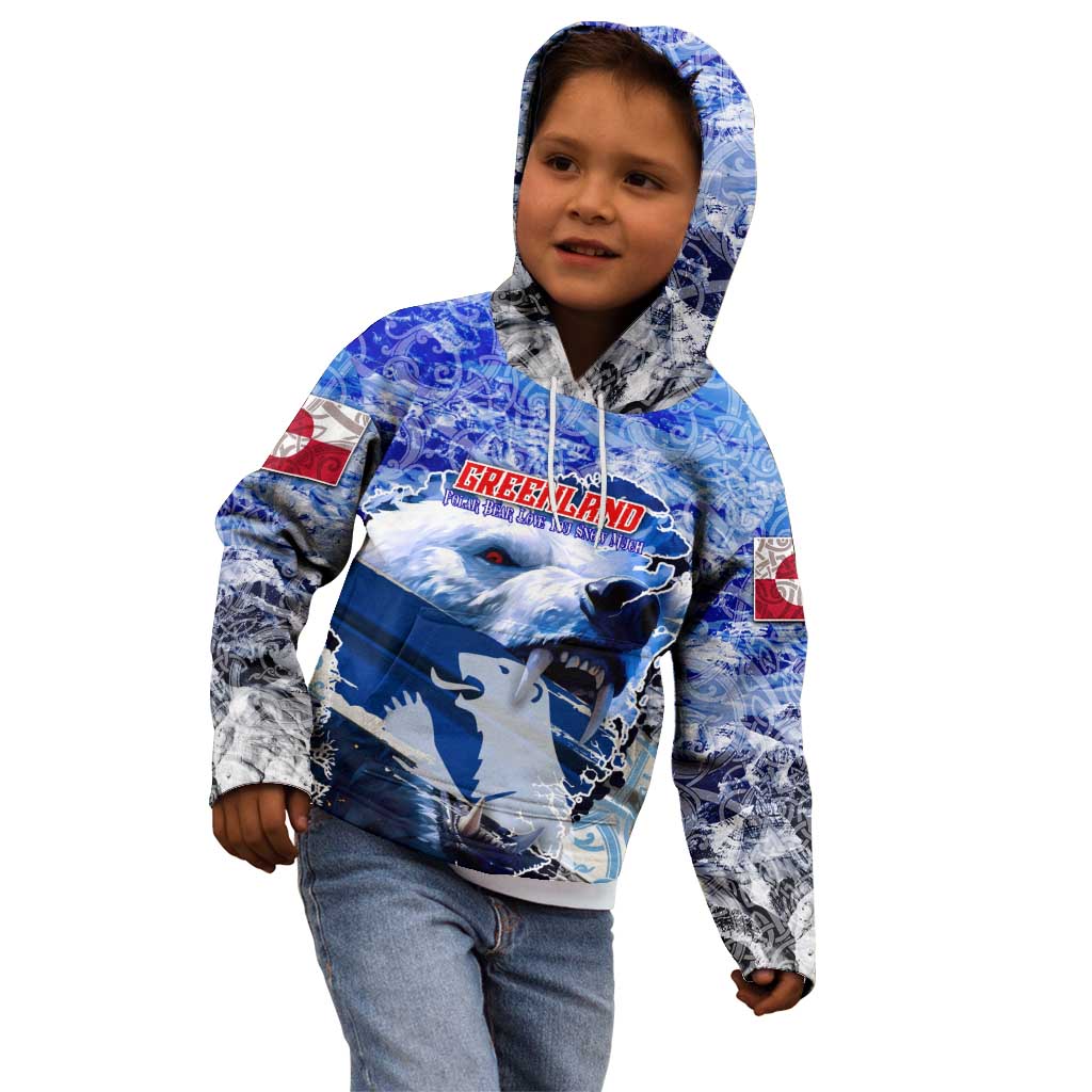 Greenland Kid Hoodie Polar Bear Power You Snow Much