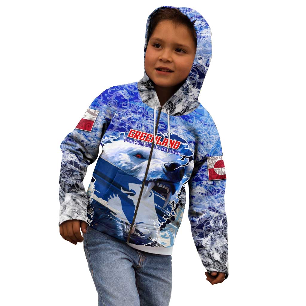 Greenland Kid Hoodie Polar Bear Power You Snow Much