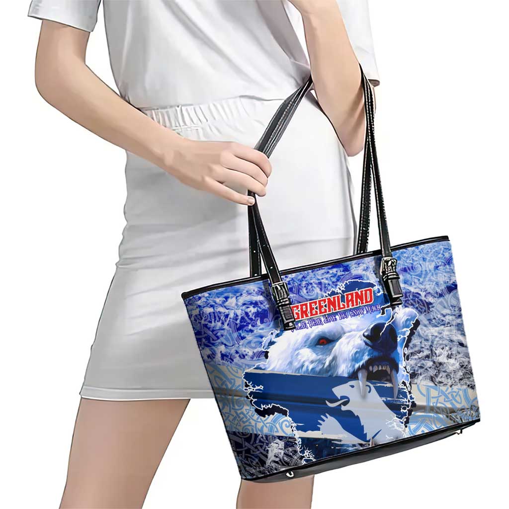Greenland Leather Tote Bag Polar Bear Power You Snow Much
