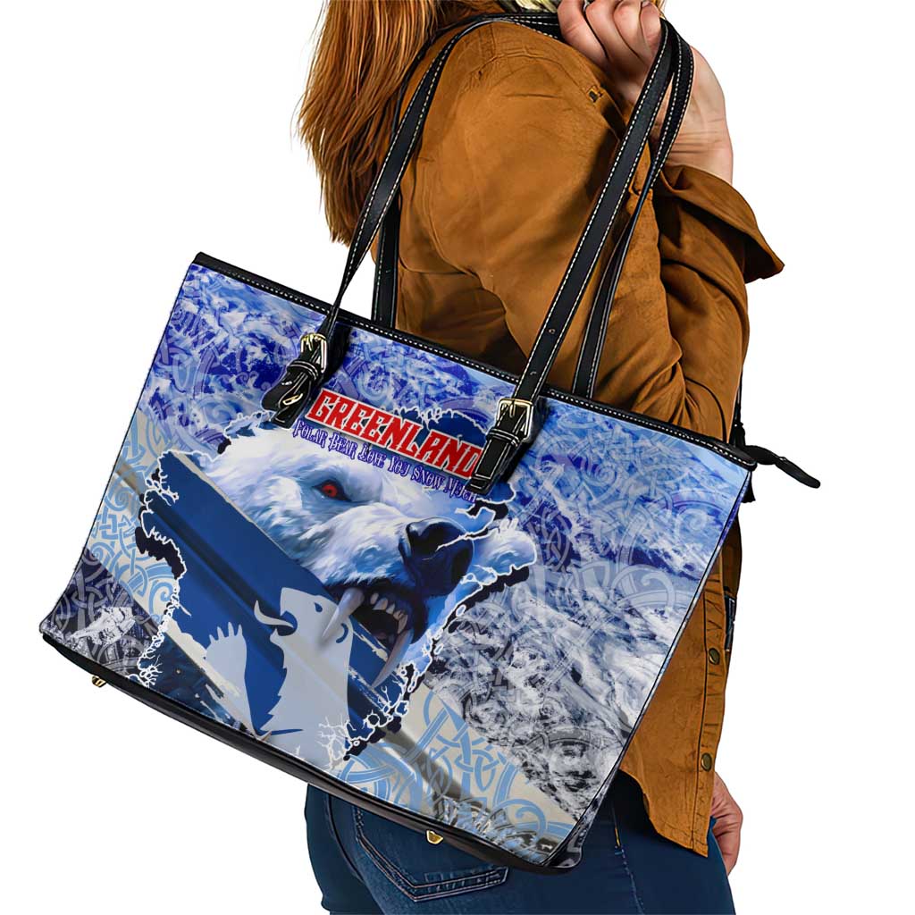 Greenland Leather Tote Bag Polar Bear Power You Snow Much
