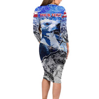 Greenland Long Sleeve Bodycon Dress Polar Bear Power You Snow Much