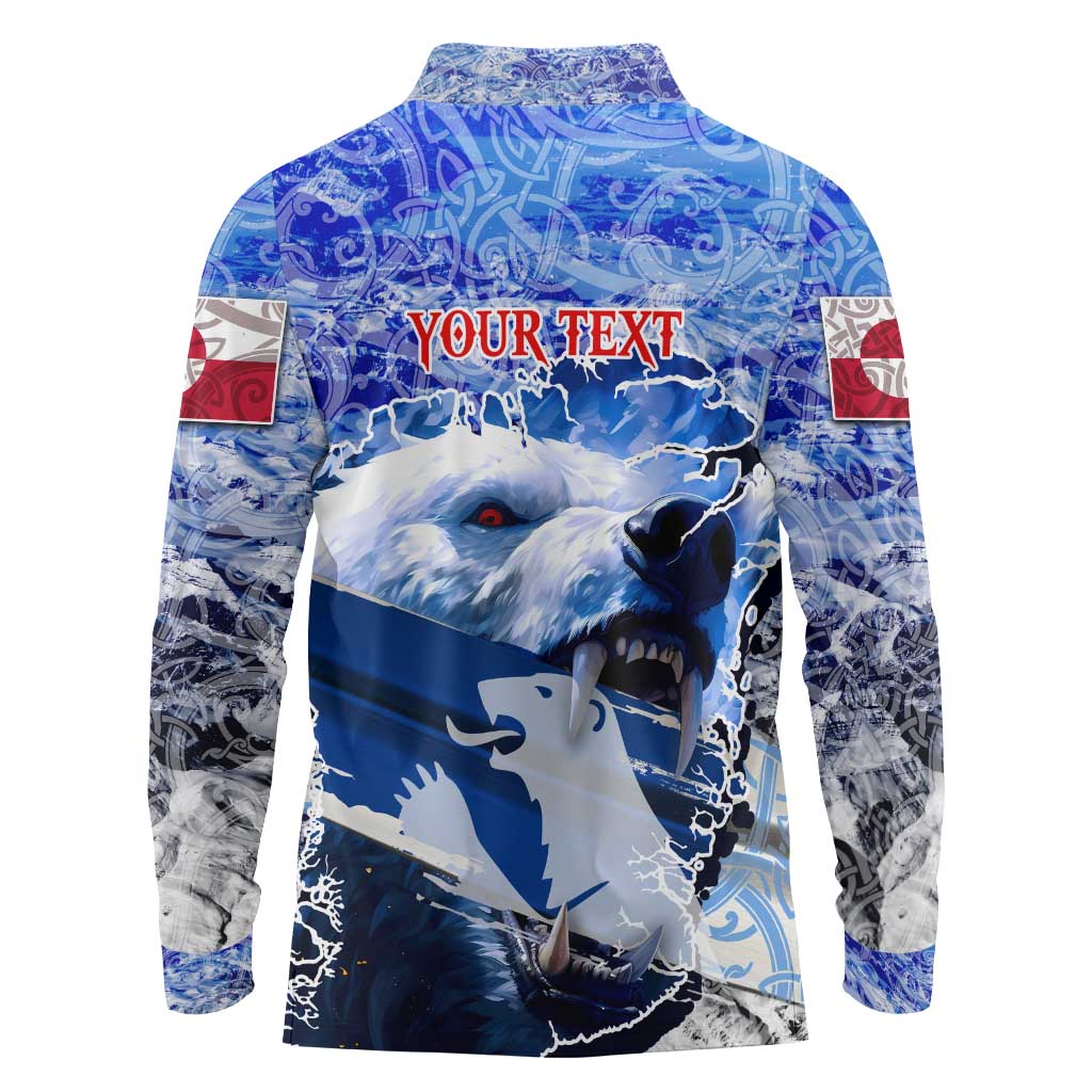 Greenland Long Sleeve Polo Shirt Polar Bear Power You Snow Much