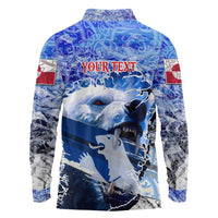 Greenland Long Sleeve Polo Shirt Polar Bear Power You Snow Much