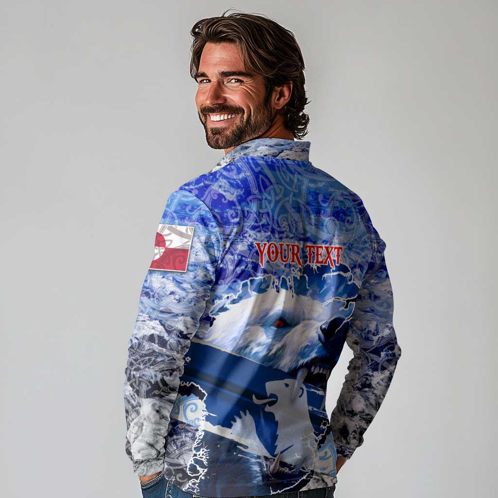 Greenland Long Sleeve Polo Shirt Polar Bear Power You Snow Much