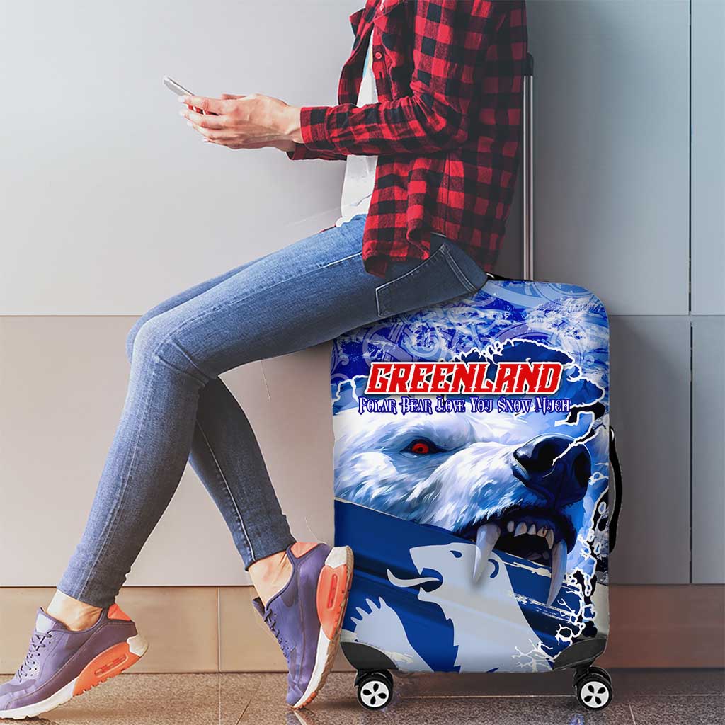 Greenland Luggage Cover Polar Bear Power You Snow Much