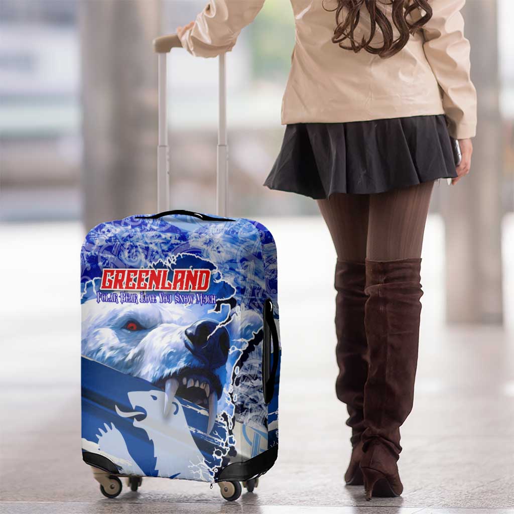 Greenland Luggage Cover Polar Bear Power You Snow Much