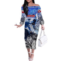 Greenland Off The Shoulder Long Sleeve Dress Polar Bear Power You Snow Much