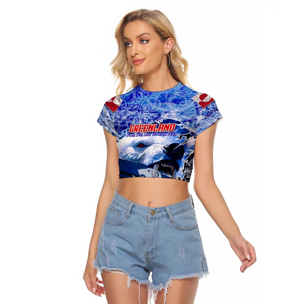 Greenland Raglan Cropped T Shirt Polar Bear Power You Snow Much