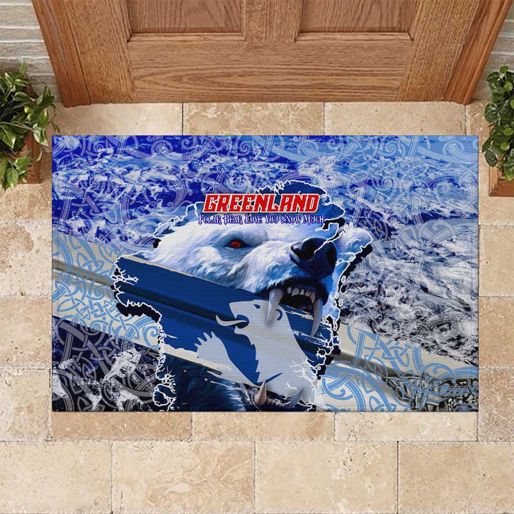 Greenland Rubber Doormat Polar Bear Power You Snow Much