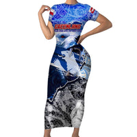 Greenland Short Sleeve Bodycon Dress Polar Bear Power You Snow Much