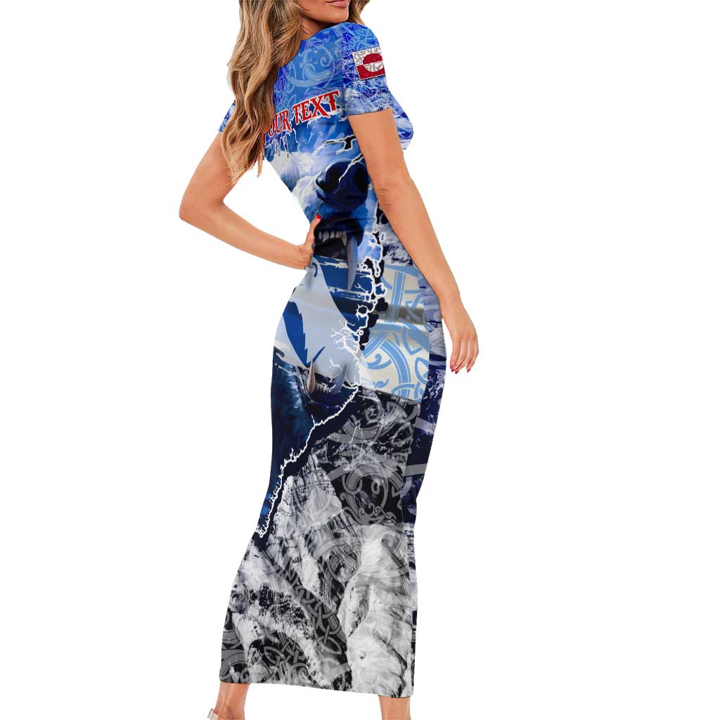 Greenland Short Sleeve Bodycon Dress Polar Bear Power You Snow Much