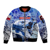 Greenland Sleeve Zip Bomber Jacket Polar Bear Power You Snow Much