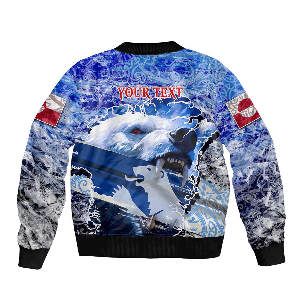 Greenland Sleeve Zip Bomber Jacket Polar Bear Power You Snow Much