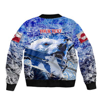 Greenland Sleeve Zip Bomber Jacket Polar Bear Power You Snow Much
