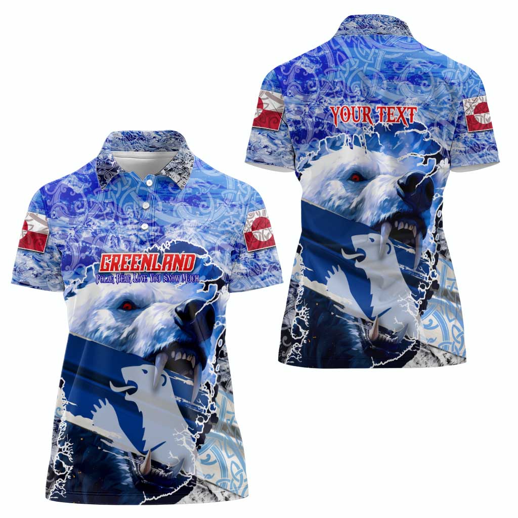 Greenland Women Polo Shirt Polar Bear Power You Snow Much