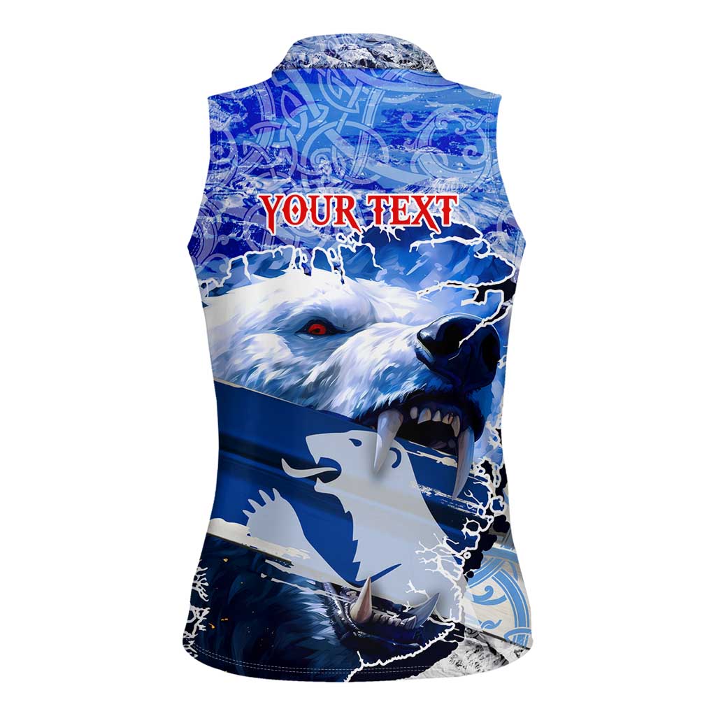 Greenland Women Sleeveless Polo Shirt Polar Bear Power You Snow Much