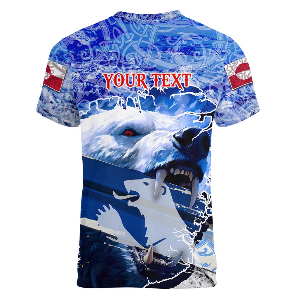 Greenland Women V-Neck T-Shirt Polar Bear Power You Snow Much