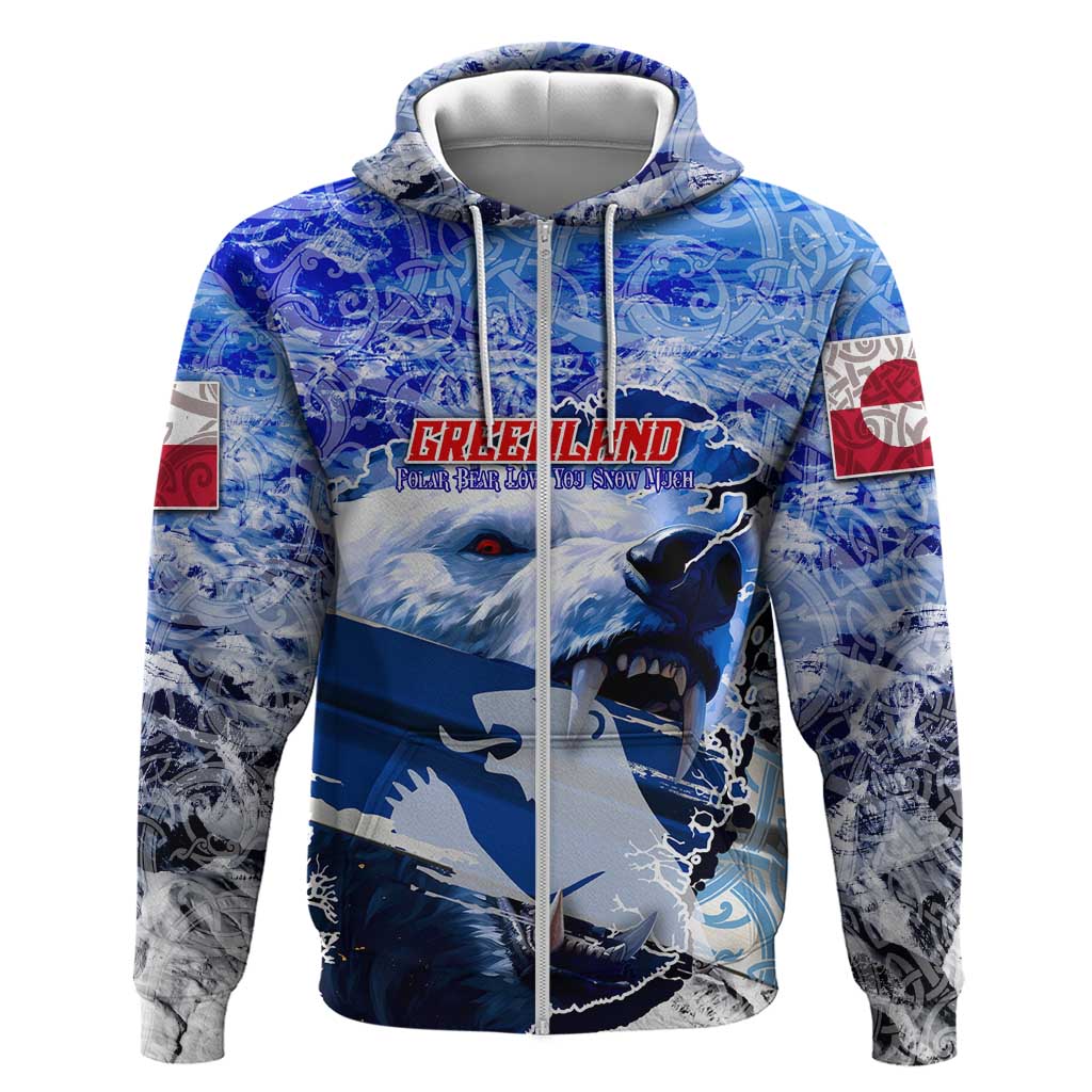 Greenland Zip Hoodie Polar Bear Power You Snow Much