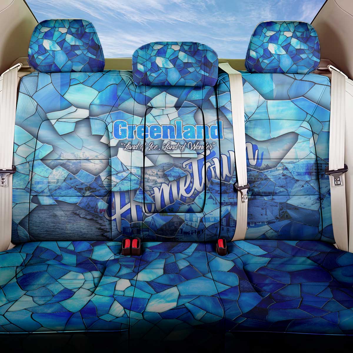 Greenland Hometown Back Car Seat Cover Land of Ice Land of Wonder Land of Heart