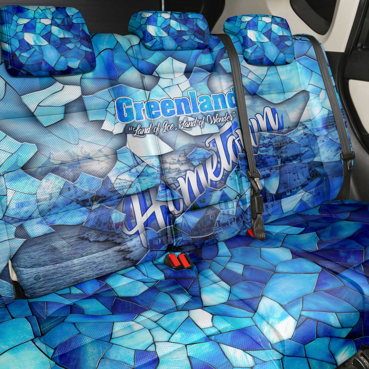 Greenland Hometown Back Car Seat Cover Land of Ice Land of Wonder Land of Heart