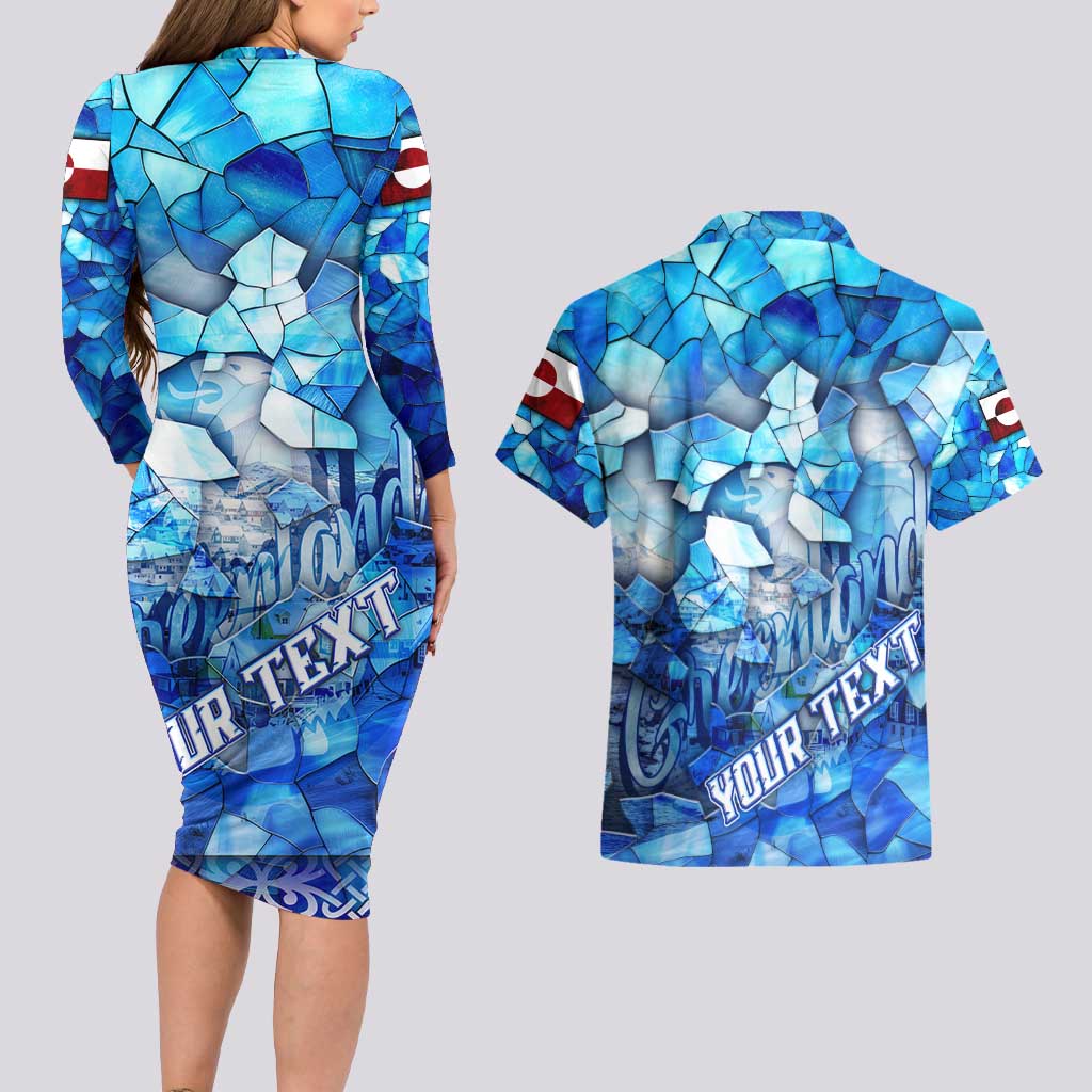Greenland Hometown Couples Matching Long Sleeve Bodycon Dress and Hawaiian Shirt Land of Ice Land of Wonder Land of Heart