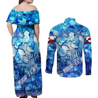 Greenland Hometown Couples Matching Off Shoulder Maxi Dress and Long Sleeve Button Shirt Land of Ice Land of Wonder Land of Heart