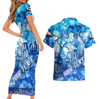 Greenland Hometown Couples Matching Short Sleeve Bodycon Dress and Hawaiian Shirt Land of Ice Land of Wonder Land of Heart