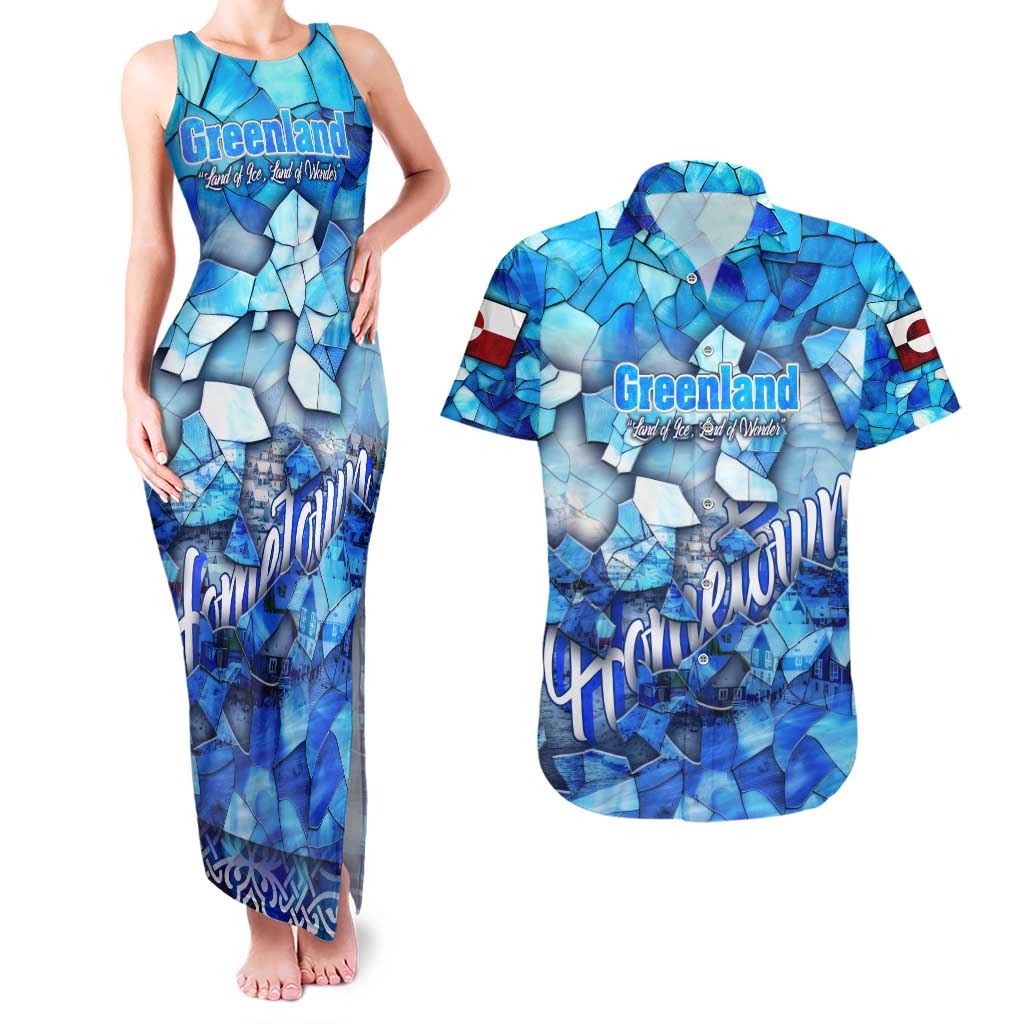 Greenland Hometown Couples Matching Tank Maxi Dress and Hawaiian Shirt Land of Ice Land of Wonder Land of Heart