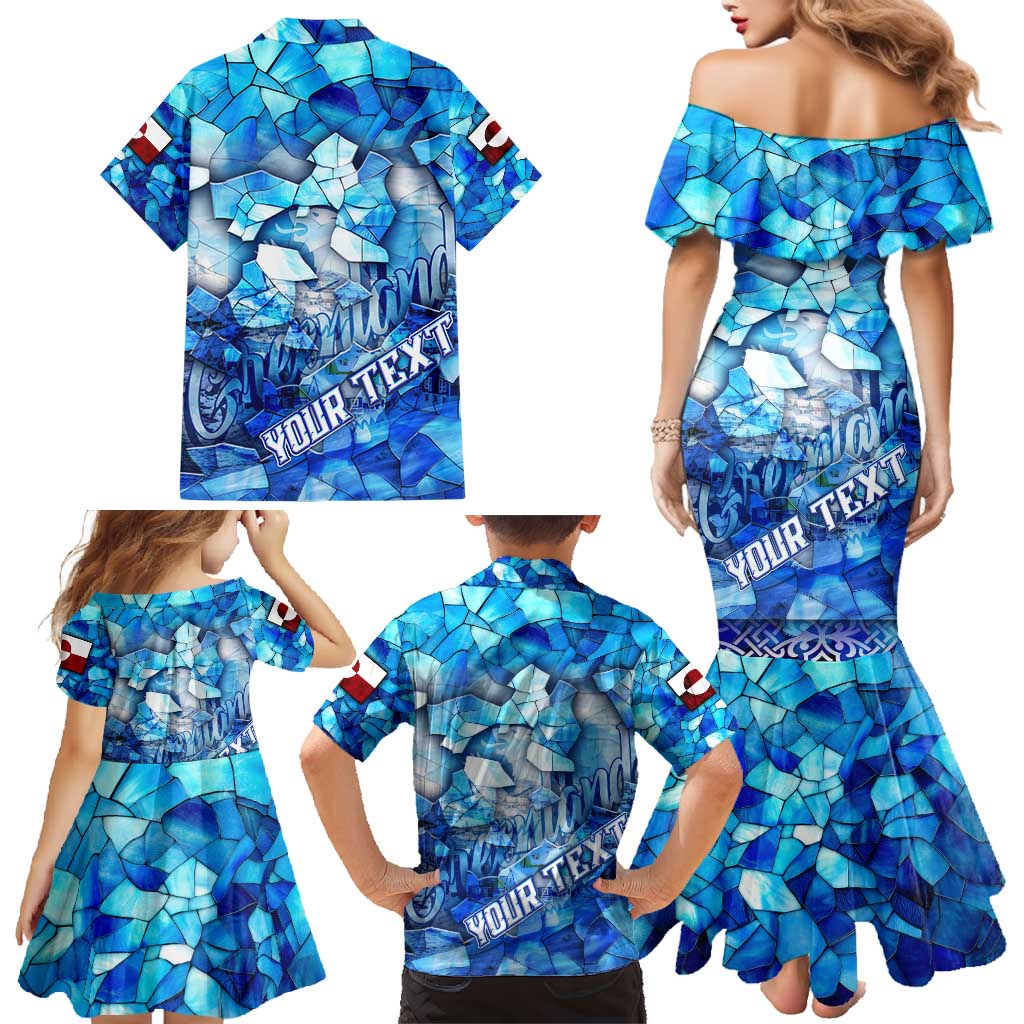 Greenland Hometown Family Matching Mermaid Dress and Hawaiian Shirt Land of Ice Land of Wonder Land of Heart