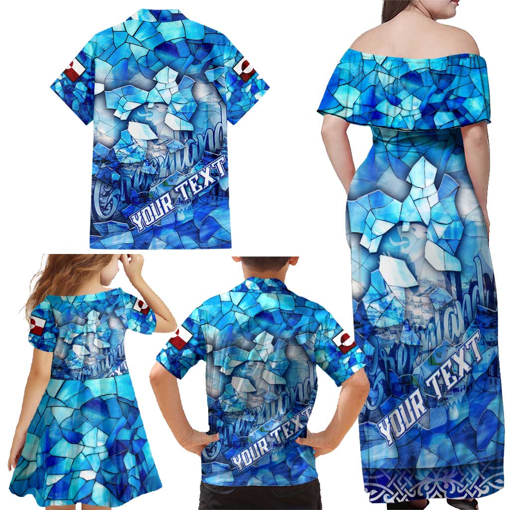 Greenland Hometown Family Matching Off Shoulder Maxi Dress and Hawaiian Shirt Land of Ice Land of Wonder Land of Heart