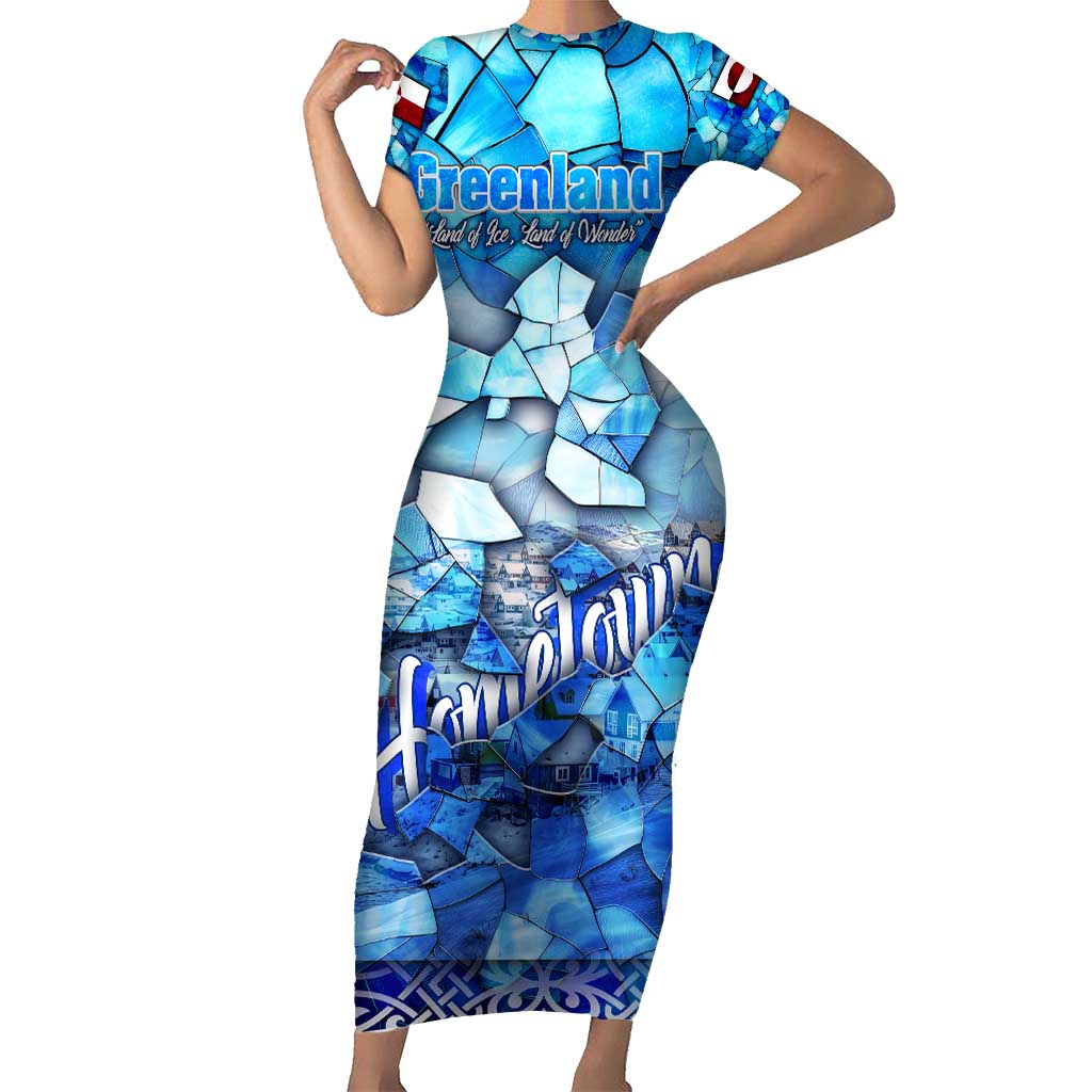 Greenland Hometown Family Matching Short Sleeve Bodycon Dress and Hawaiian Shirt Land of Ice Land of Wonder Land of Heart