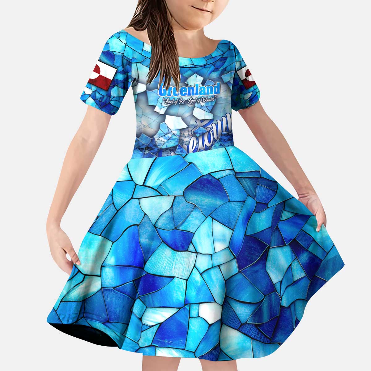 Greenland Hometown Kid Short Sleeve Dress Land of Ice Land of Wonder Land of Heart