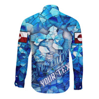Greenland Hometown Long Sleeve Button Shirt Land of Ice Land of Wonder Land of Heart