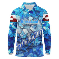 Greenland Hometown Long Sleeve Polo Shirt Land of Ice Land of Wonder Land of Heart