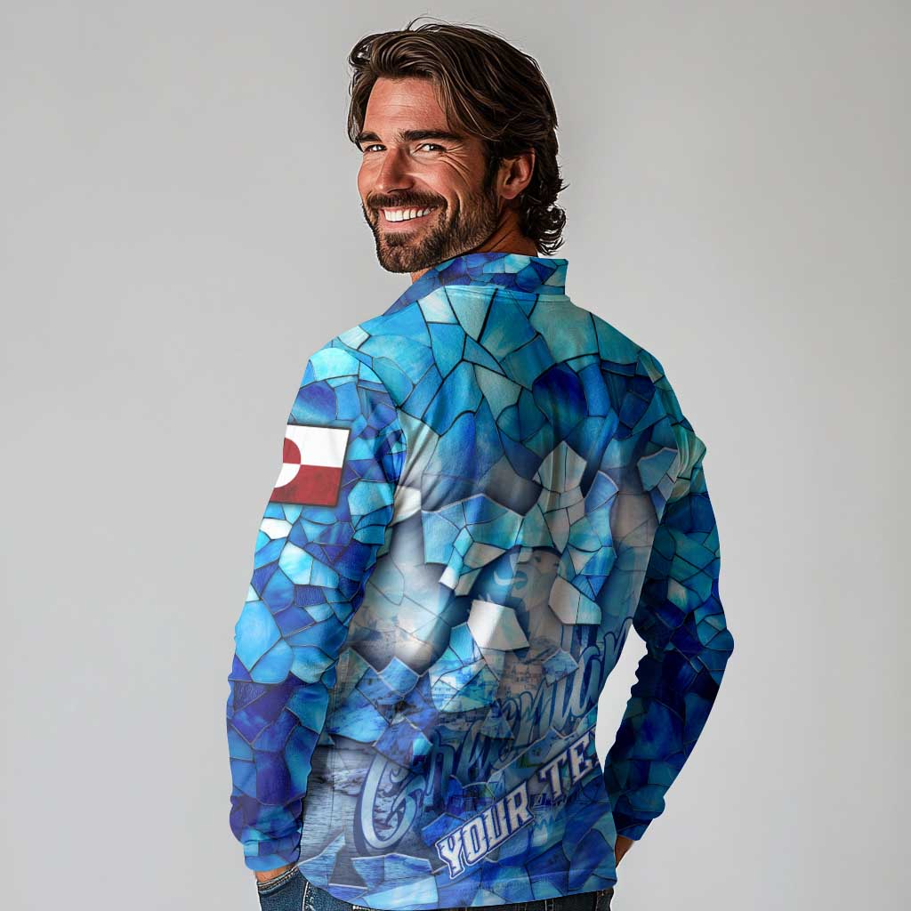 Greenland Hometown Long Sleeve Polo Shirt Land of Ice Land of Wonder Land of Heart