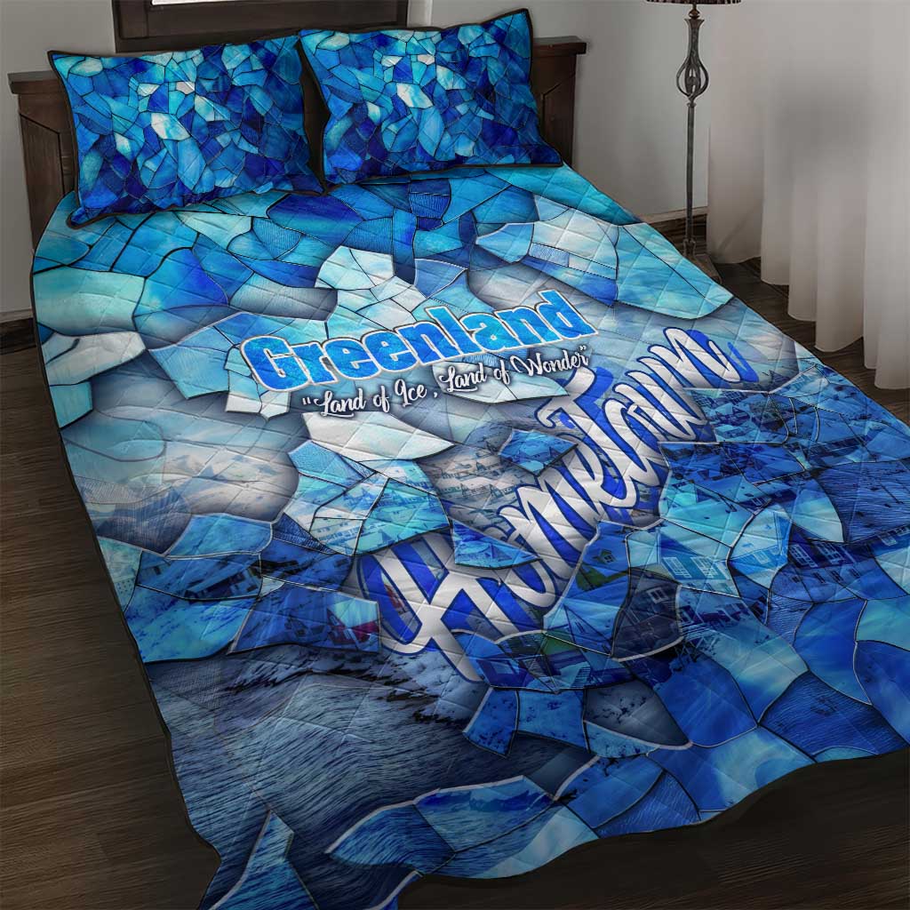 Greenland Hometown Quilt Bed Set Land of Ice Land of Wonder Land of Heart