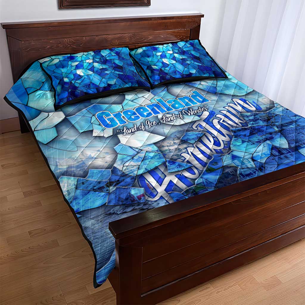 Greenland Hometown Quilt Bed Set Land of Ice Land of Wonder Land of Heart